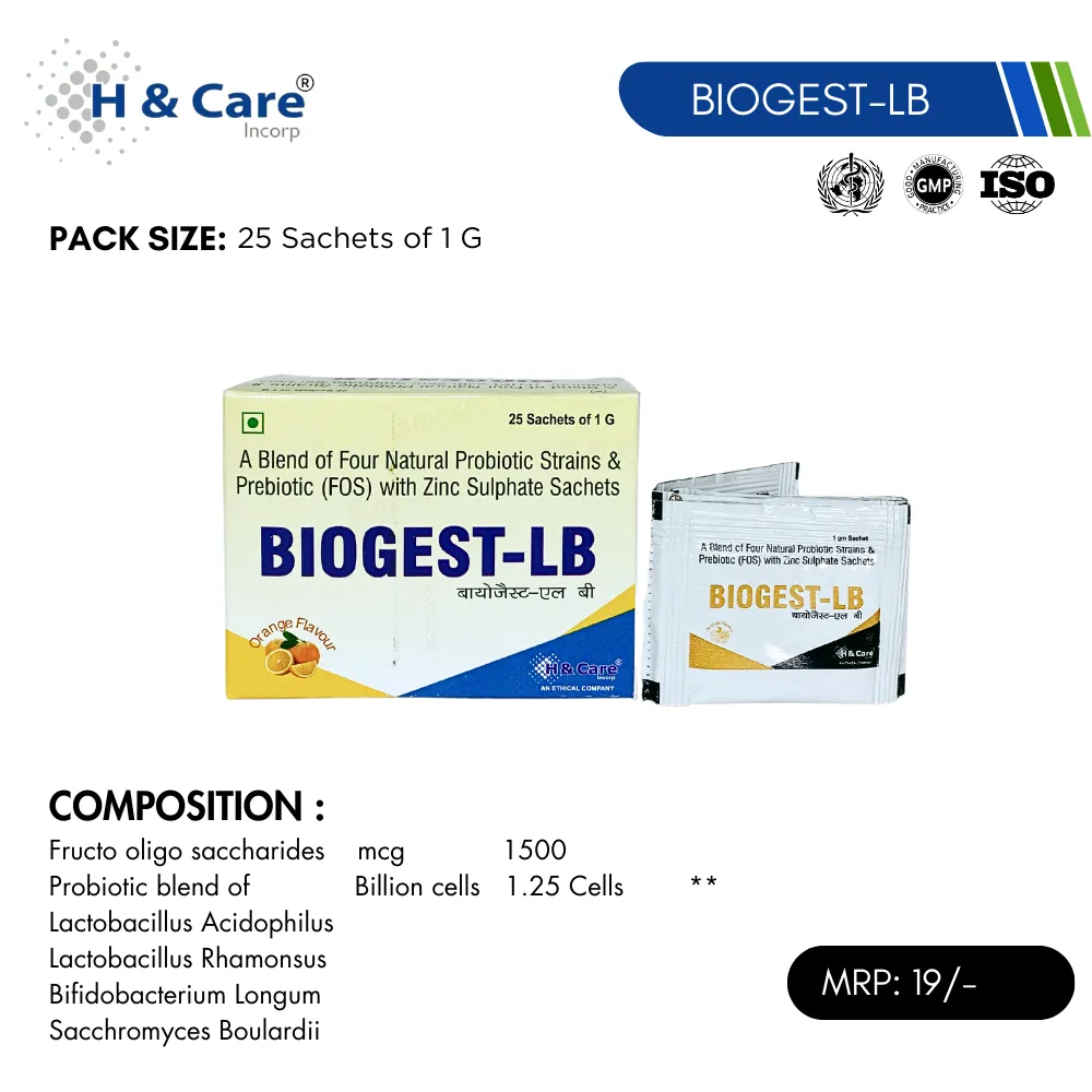 Biogest LB Sachet: best prebiotics and probiotics with zinc